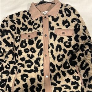 Leopard Print Sherpa Jacket